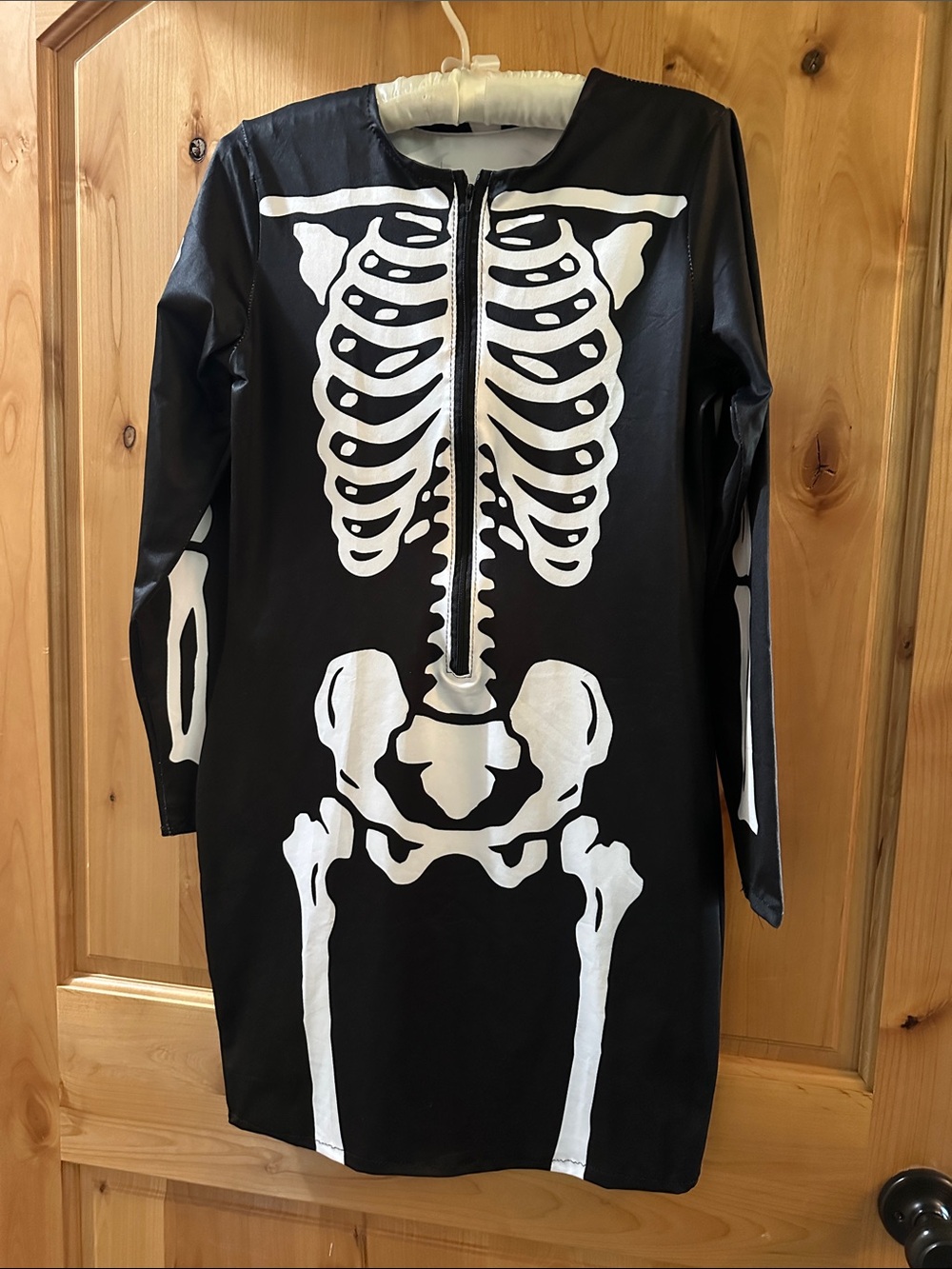 Black Skeleton Print Women's Dress - Halloween Costume